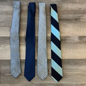 Elegant Men's Tie Set - Gray, Navy, and Striped